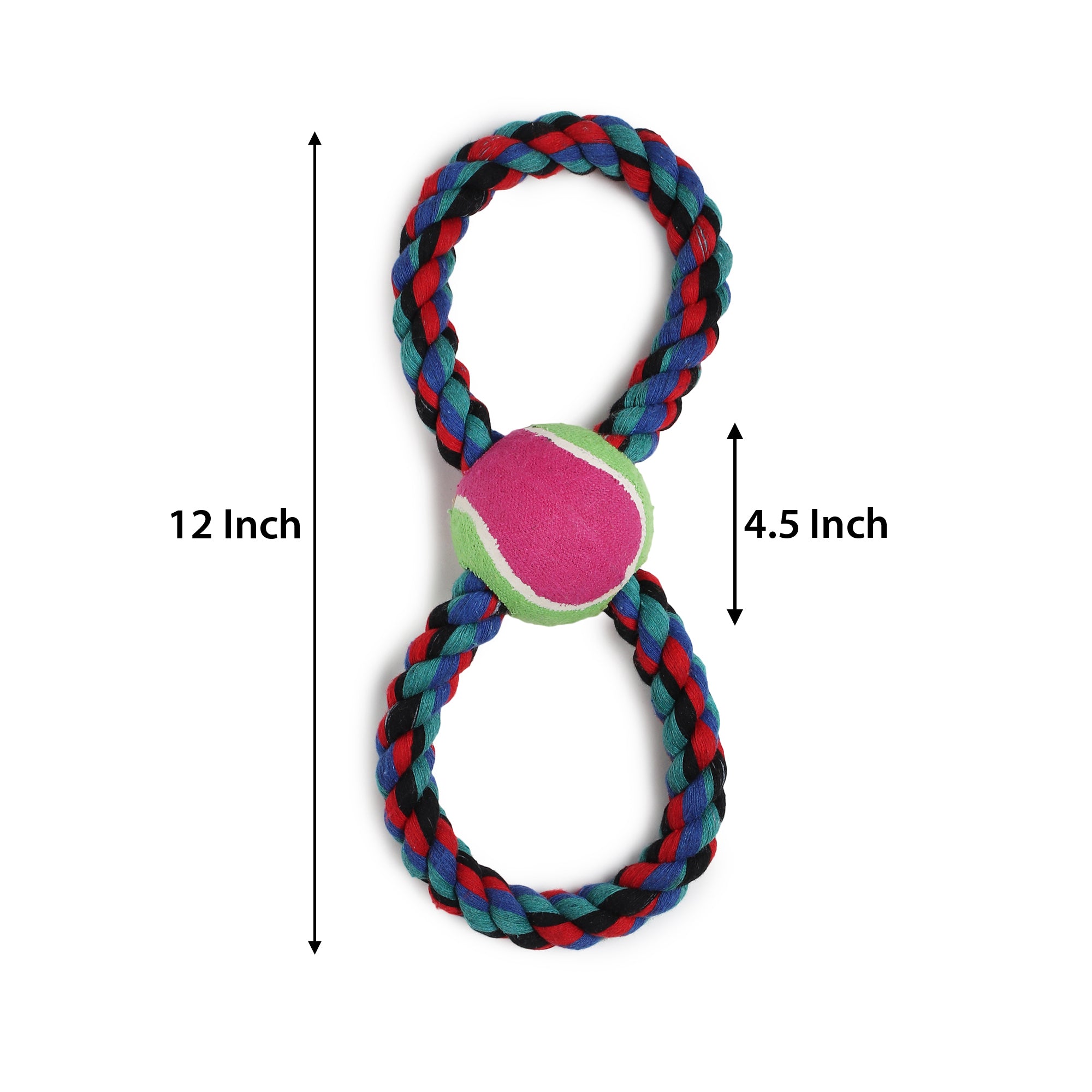 Dog Rope Toy with Tennis Ball – Durable Chew & Tug Interactive Play for Medium & Large Dogs