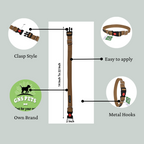 Dog Leash & Collar Set - 15FT- Brown