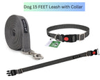 Dog Leash & Collar Set - 15FT- Grey