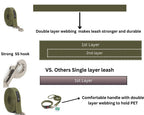 Dog Leash & Collar Set - 6FT- Olive