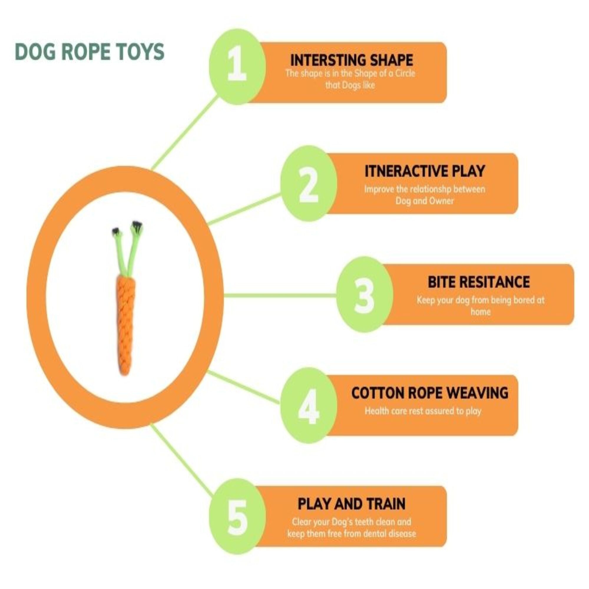Rope Toy for Puppy - Carrot