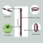 Dog Leash & Collar Set - 15FT- Maroon