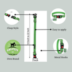 Dog Leash & Collar Set - 15FT- Green