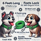 Dog Leash & Collar Set - 6FT- Olive