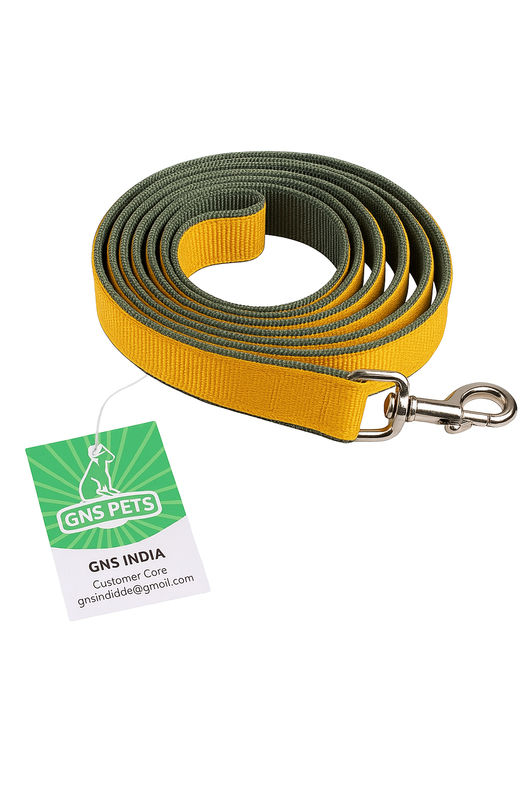 Dog Double webbing Leash- 6 Feet- Dual color Yellow_MG