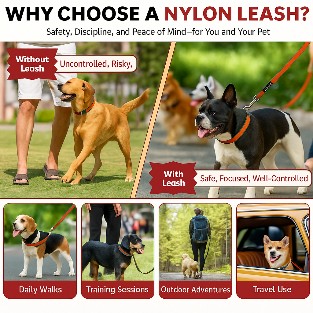 6 Feet Dog Leash - Orange