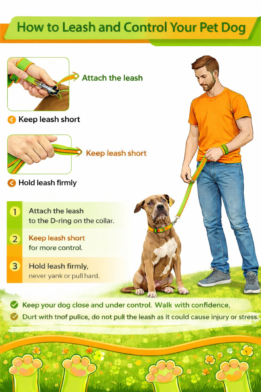 6 Feet Dog Leash - Green