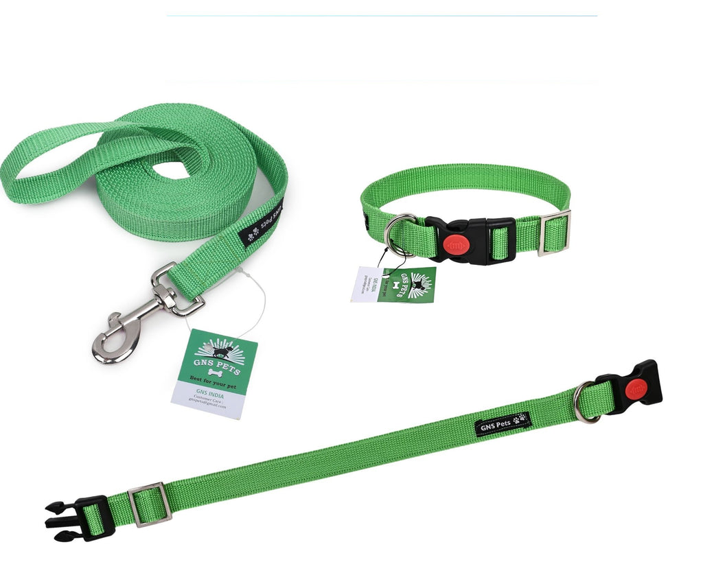 Dog Leash & Collar Set - 15FT- Green