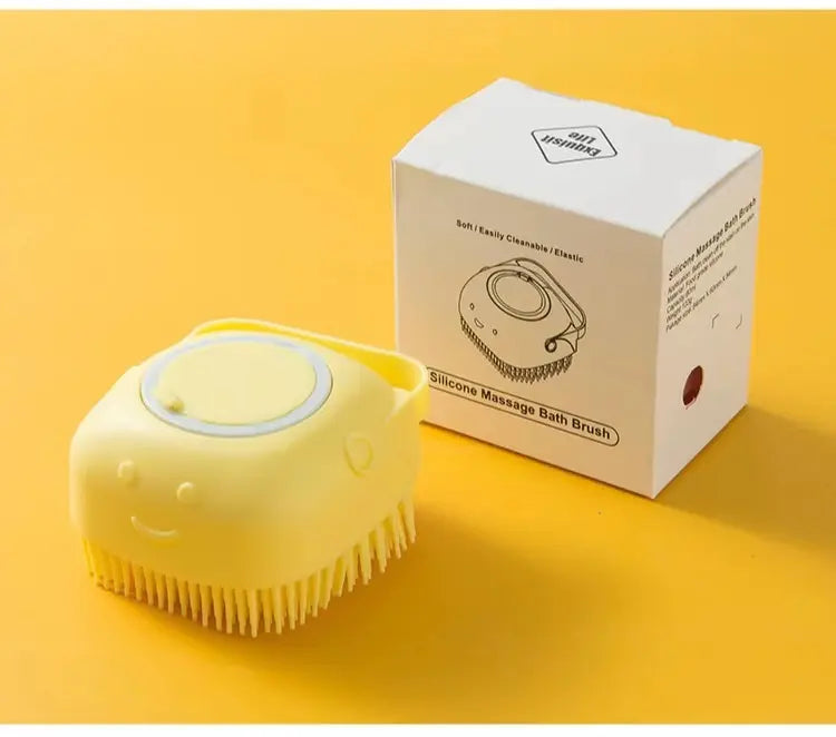 Pet Bath Brush with Shampoo Dispenser