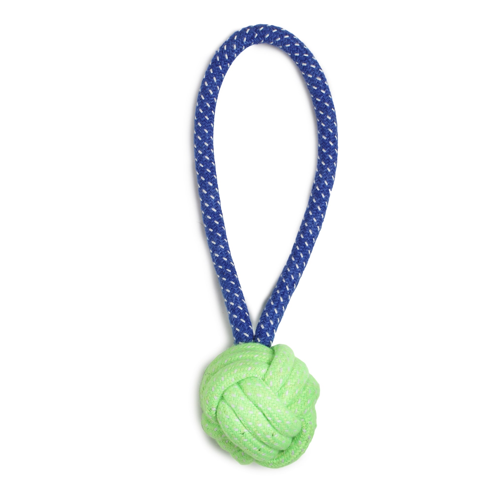 Durable Dog Rope Toy with Handle & Knotted Ball – Chew, Tug & Fetch Interactive Pet Toy