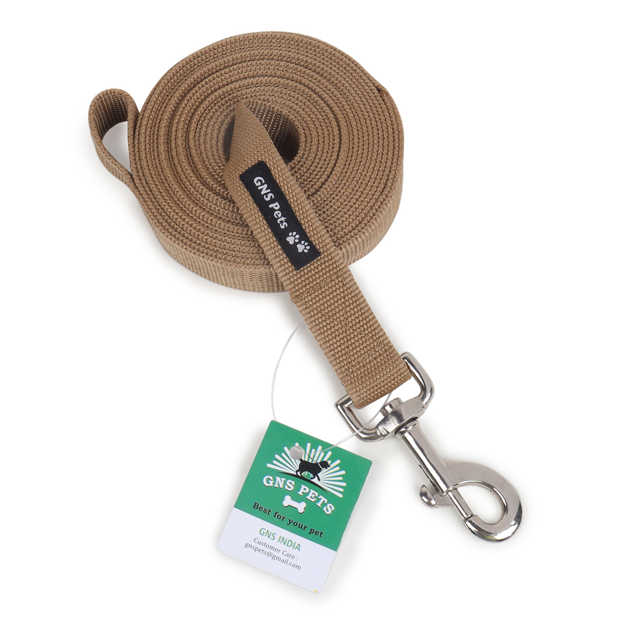 PET Training Leash 15 feet long with strong Hook - 15FT- Brown