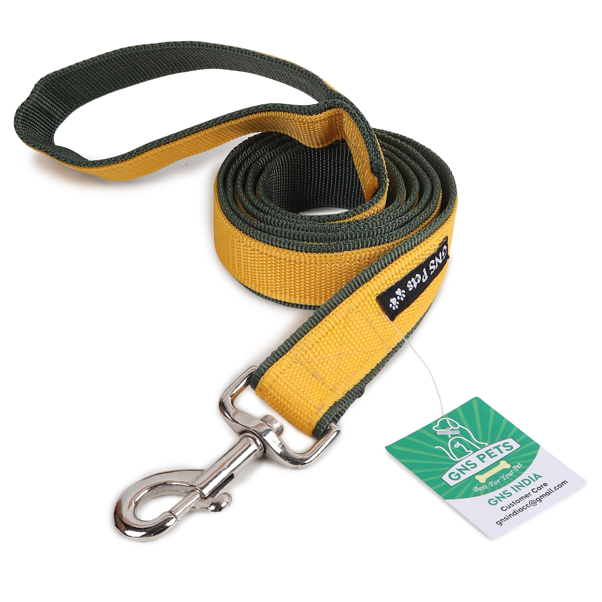 Double webbing Leash- 6 FT Yellow