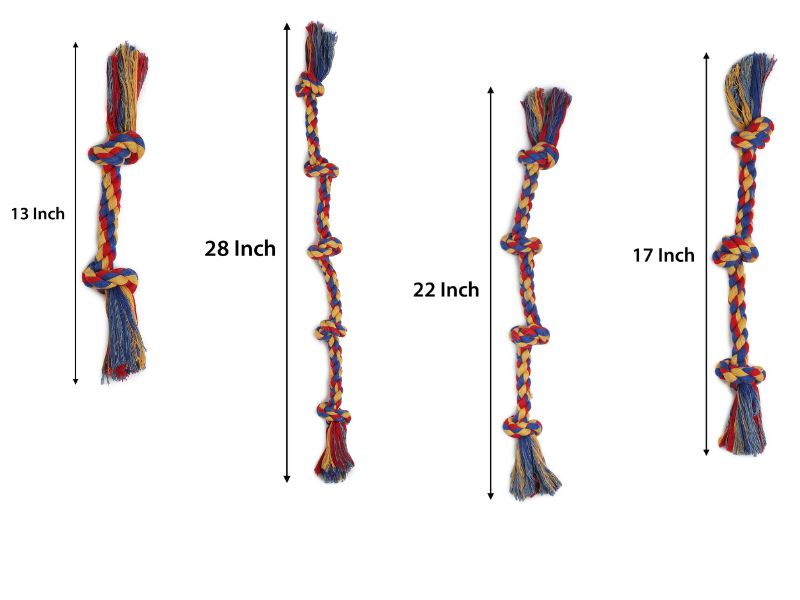 Multi-Knot Rope Dog Toys – 5 Pcs