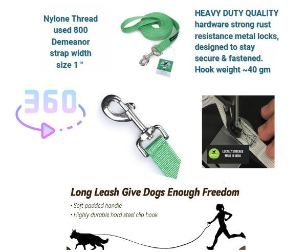 Dog Leash- 5.5 Feet- Green