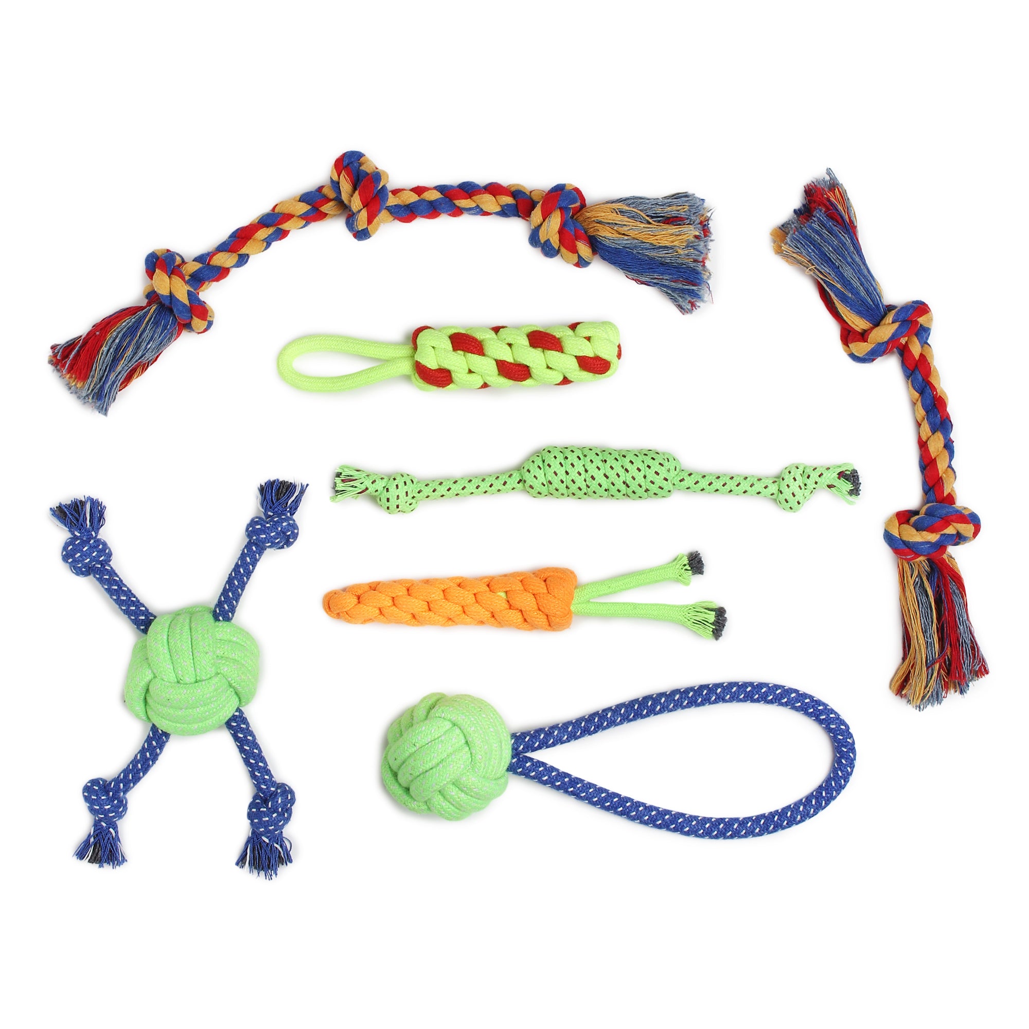 Dog Rope Toys Set of 7 | Durable Chew, Tug & Fetch Toys for Puppies & Medium Dogs