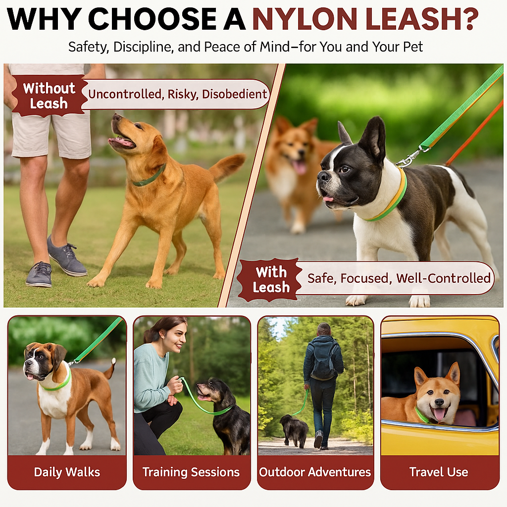 6 Feet Dog Leash - Green