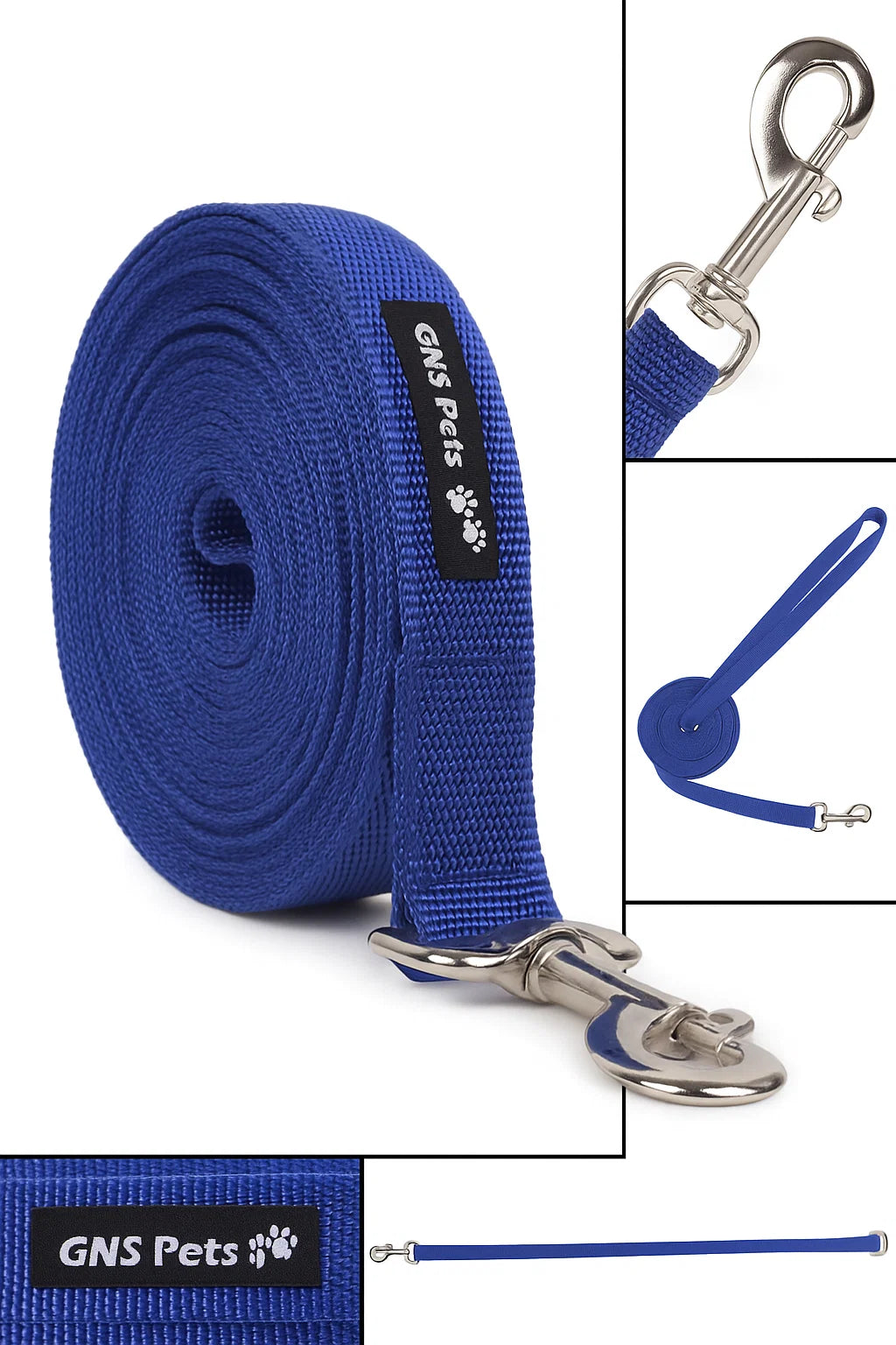 PET Training Leash 15 feet long with strong Hook - 15FT- Blue