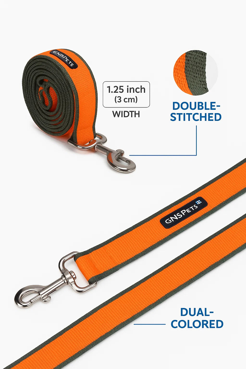 6 Feet Dog Leash - Orange