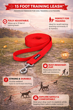 Training Leash 15 FT- Red