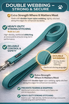 Dog Leash- 5.5 Feet- Turquois Blue