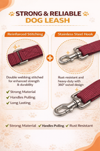 Dog Leash- 5.5 Feet- Mehroon