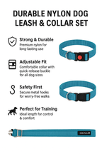 Dog Leash & Collar Set - Turquoise