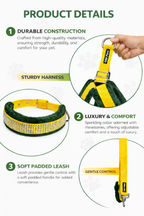 Soft Padded Harness,Collar and Leash