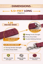 Dog Leash- 5.5 Feet- Mehroon