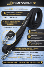 Dog Leash- 5.5 Feet- Black