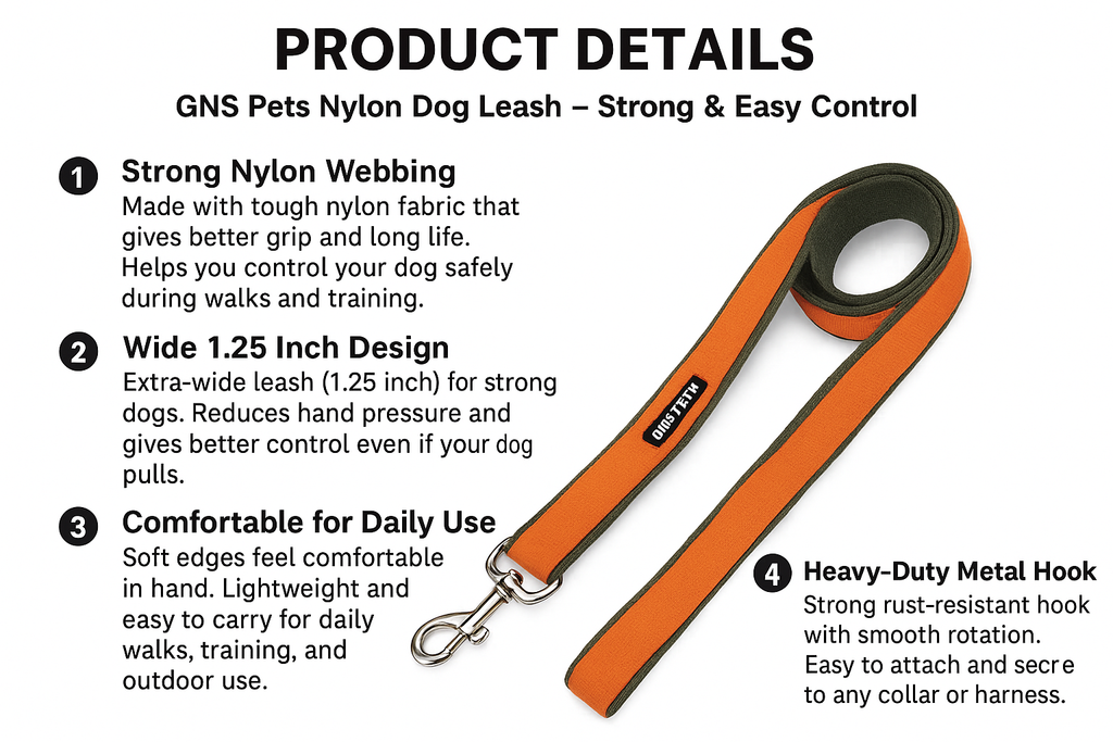 6 Feet Dog Leash - Orange