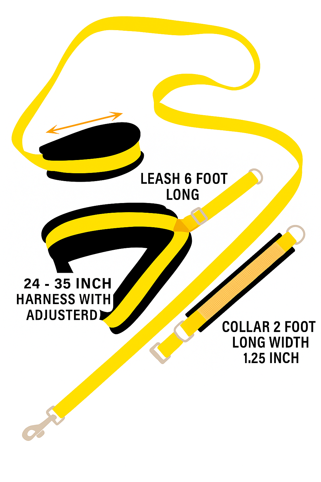 Soft Padded Harness,Collar and Leash