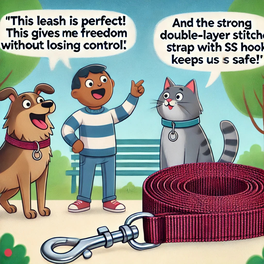 PET Training Leash 15 feet long with strong Hook - 15FT- Maroon
