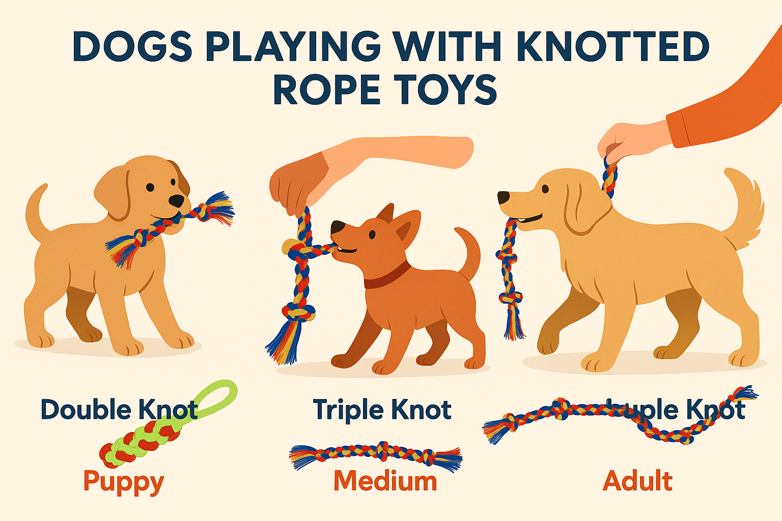 Durable Multi-Knot Rope Dog Toys – Set of 5 | Chew, Tug & Play