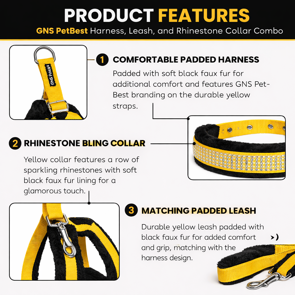 Soft Padded Harness,Collar and Leash