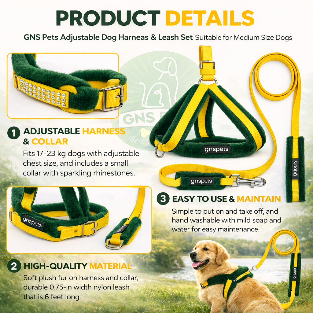 Soft Padded Harness,Collar and Leash