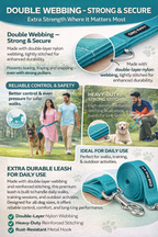 Dog Leash- 5.5 Feet- Turquois Blue