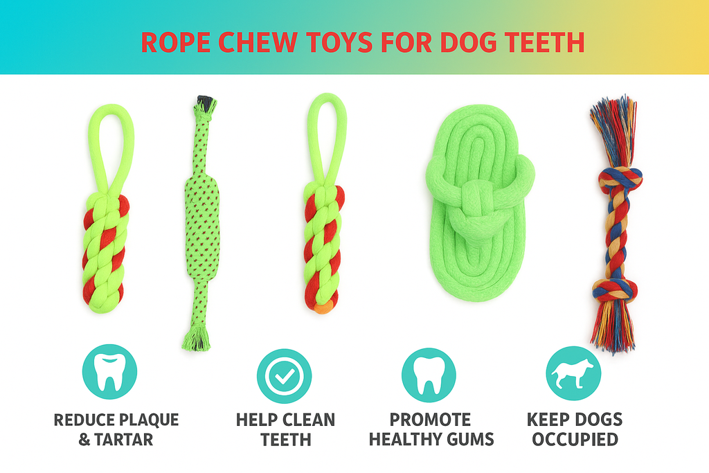 Set of 5 Durable Dog Rope Toys – Chew, Tug, Fetch & Teething Play for Puppies, Small & Medium Dogs | Safe Cotton Pet Toys