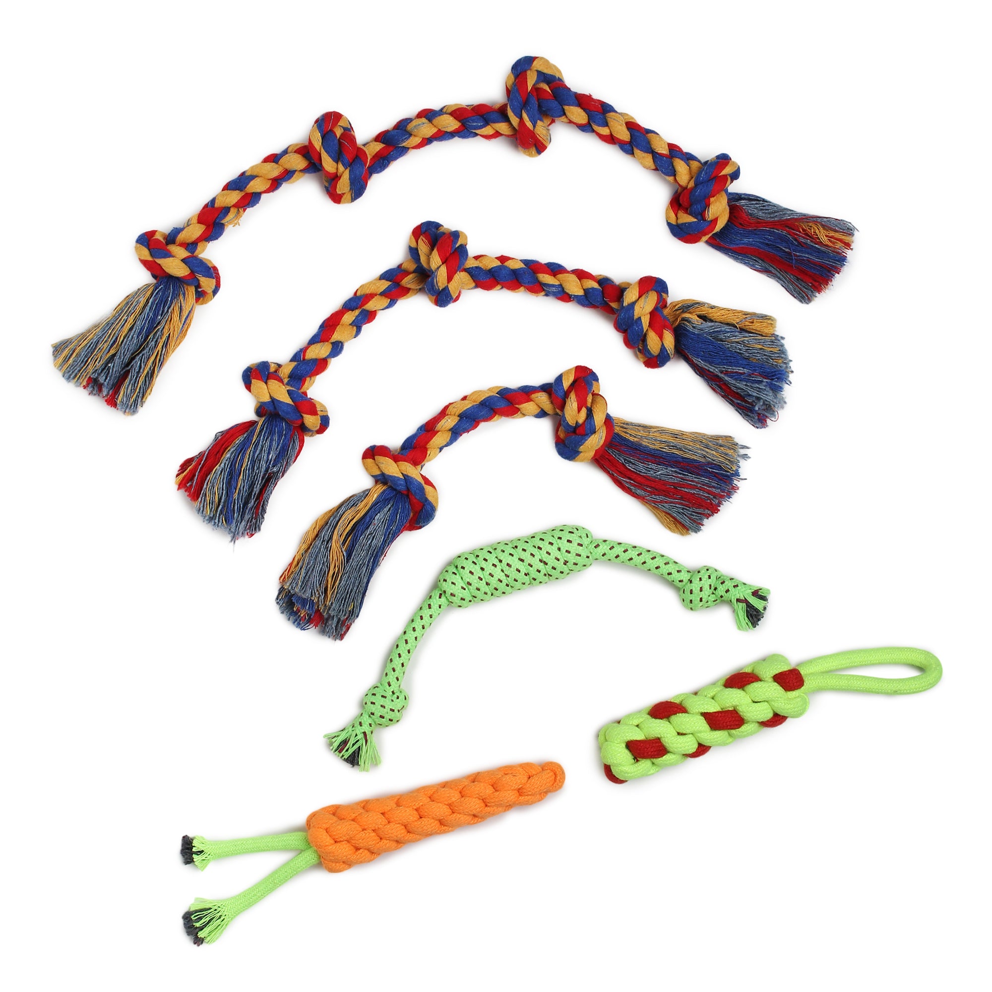 Dog Rope Toys Set of 6 | Durable Chew, Tug & Fetch Training Toys for Puppies & Medium Dogs