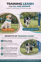 Training Leash 15 feet- Turquoise