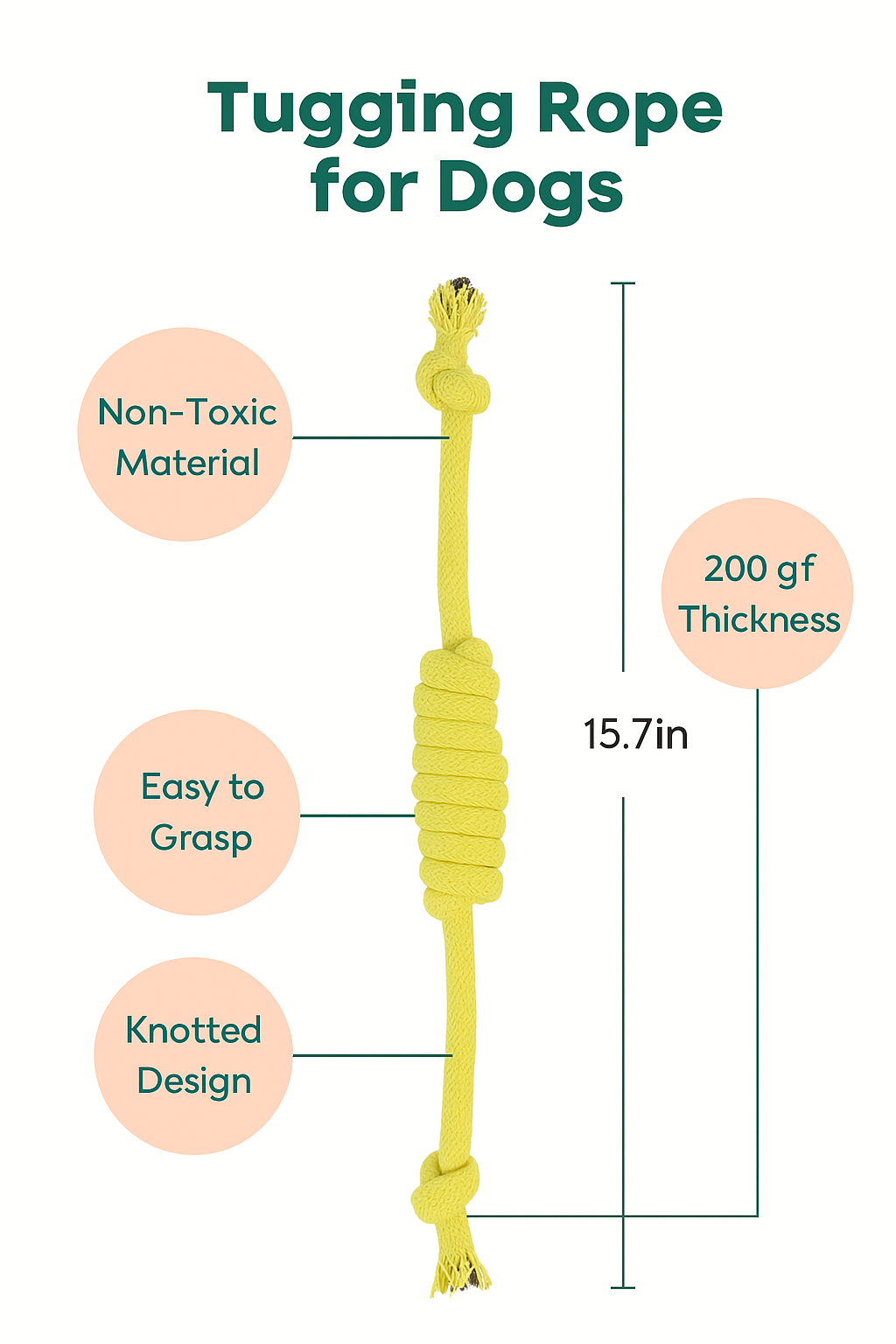 Durable Rope Toffee Dog Toy – Fun, Safe & Dental Care for Dogs